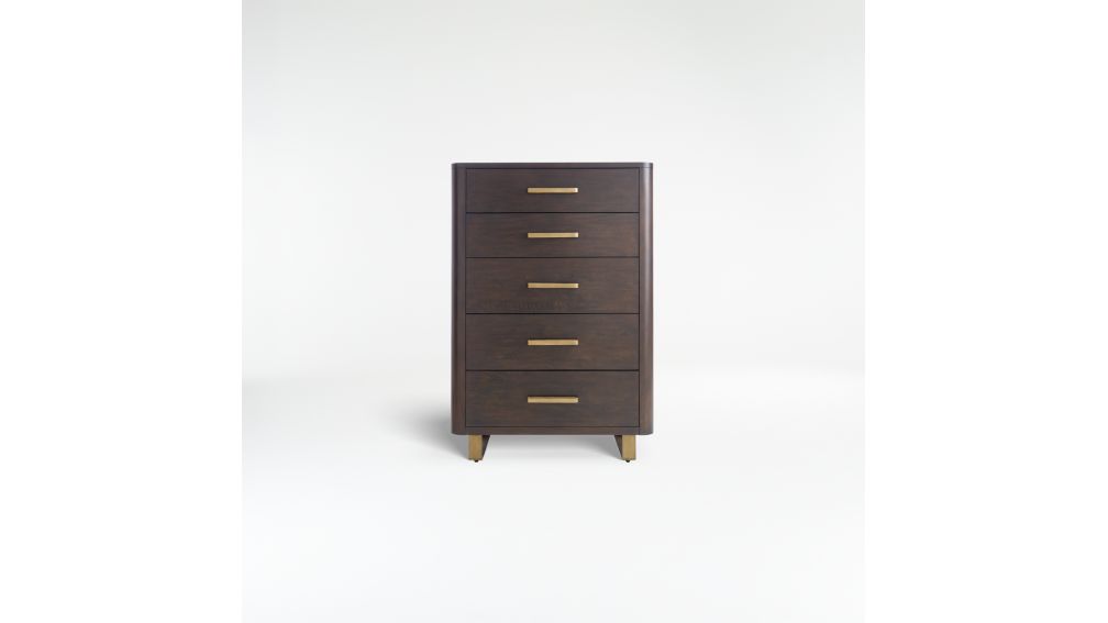Gwen 5Drawer Wood and Metal Chest + Reviews Crate and Barrel