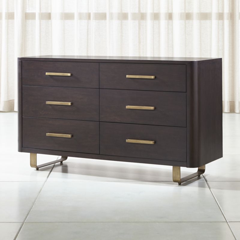 Gwen 6 Drawer Wood And Metal Dresser Reviews Crate And Barrel