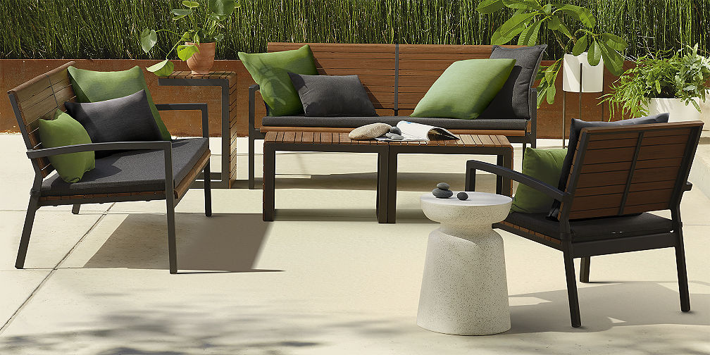 Save Money On Outdoor Furniture Sets Crate And Barrel Rocha Ii Lounge Collection