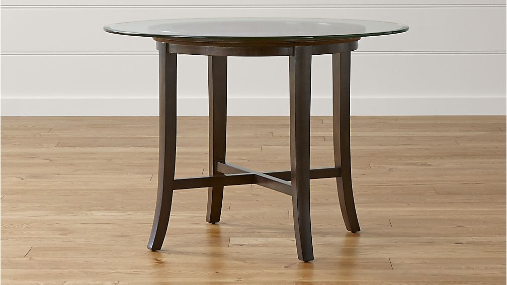 Halo Ebony Round Dining Table With 42 Glass Top Crate And Barrel Halo Ebony Round Dining Table With 42 Glass Top