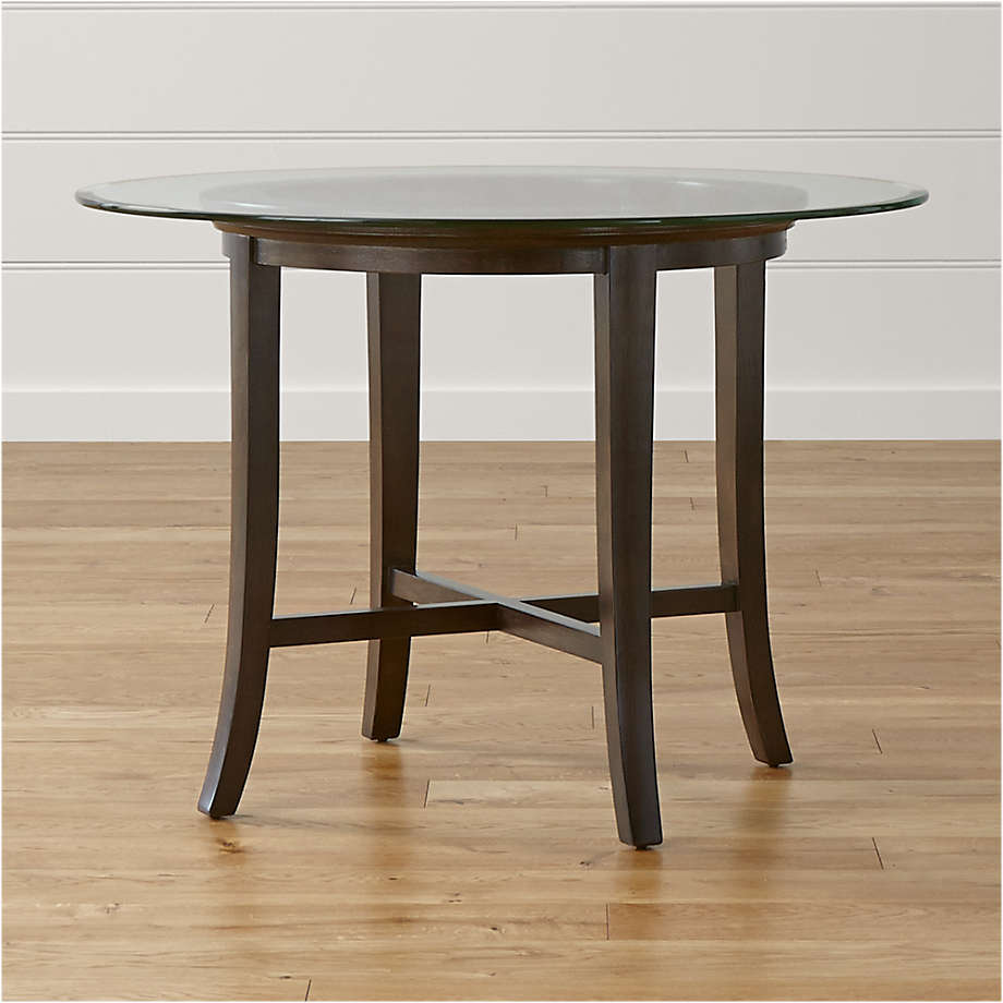 Halo Ebony Round Dining Table with 42" Glass Top + Reviews Crate and