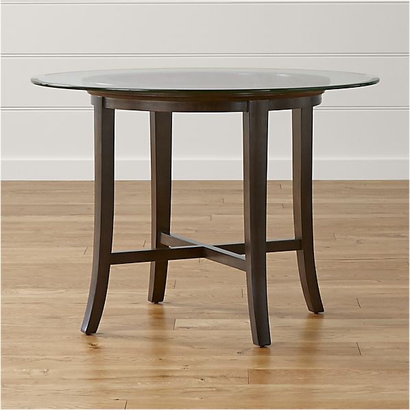 Halo Ebony Round Dining Table With 42 Glass Top