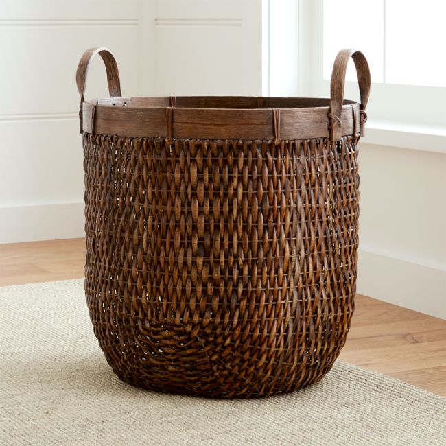 Online Designer Living Room Halton Oval Rattan Basket Tall