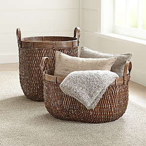 large wicker toy box