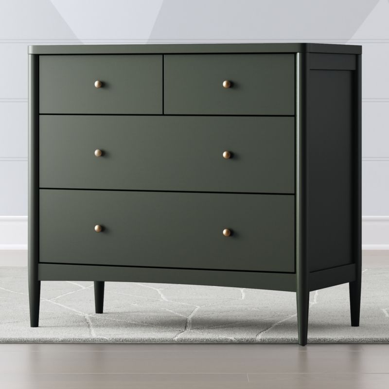 Kids Hampshire 4Drawer Olive Green Dresser + Reviews Crate and Barrel