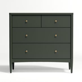 Image of Hampshire 36" Olive Green Wood 4-Drawer Kids Dresser
