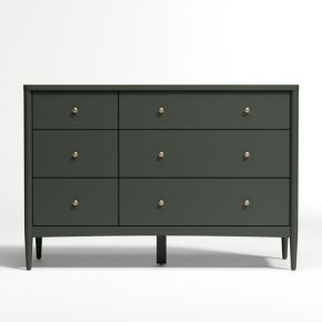 Image of Hampshire 50" Olive Green 6-Drawer Kids Dresser