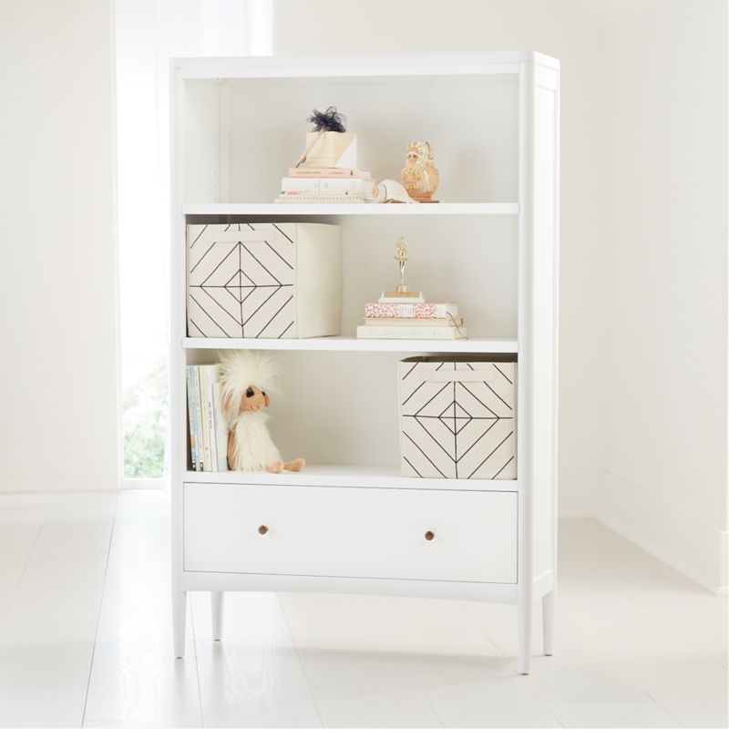 small white bookcase for nursery