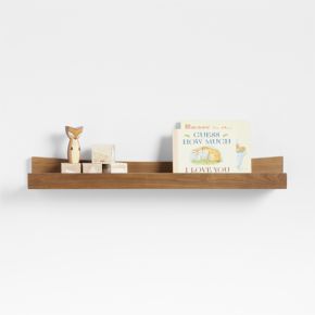 Image of Hampshire Natural Brown Wood Kids Book Ledge Shelf