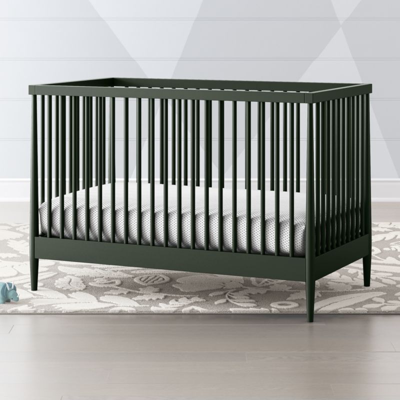 green baby crib