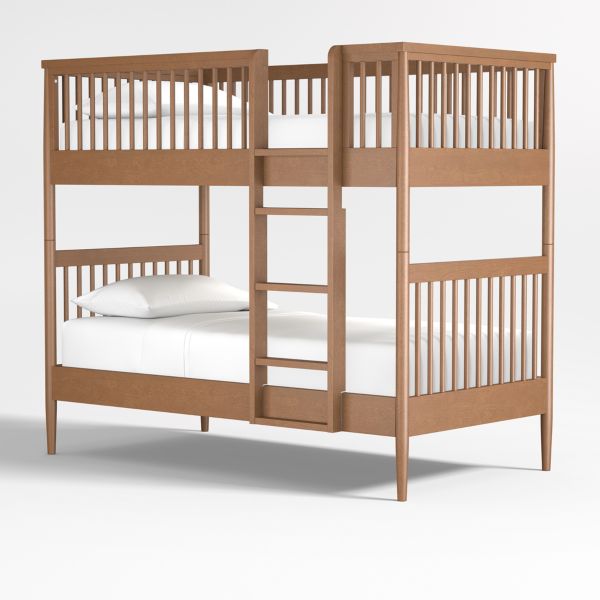 Hampshire Natural Brown Wood Kids Twin Bunk Bed