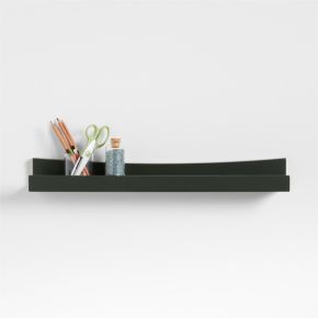 Image of Hampshire Olive Green Wood Kids Book Ledge Shelf