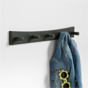 Image of Hampshire Olive Green Wood Kids Wall Hooks