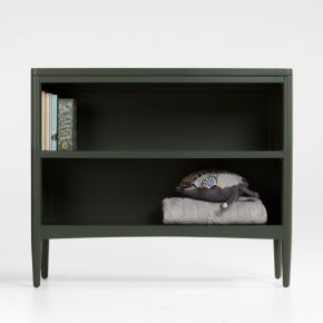 Image of Hampshire 36" Olive Green Wood 2-Shelf Small Kids Bookcase