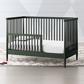Baby Cribs And Binets Crate Barrel Hampshire Olive Green Toddler Rail
