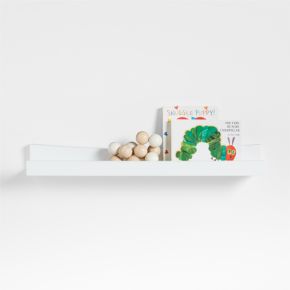 Image of Hampshire White Wood Kids Book Ledge Shelf