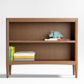 Image of Hampshire 36" Natural Brown Wood 2-Shelf Small Kids Bookcase