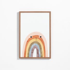 Happy Rainbow Large Framed Wall Art Print