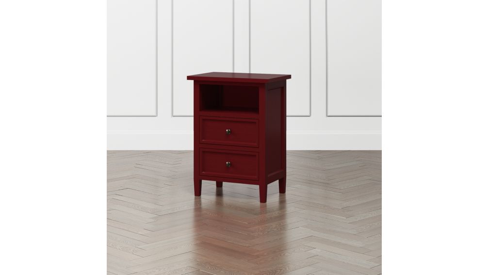 Harbor Red 2-Drawer Nightstand + Reviews | Crate and Barrel