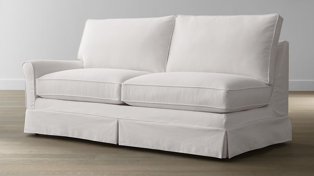 Harborside Slipcovered Left Arm Sofa Crate and Barrel