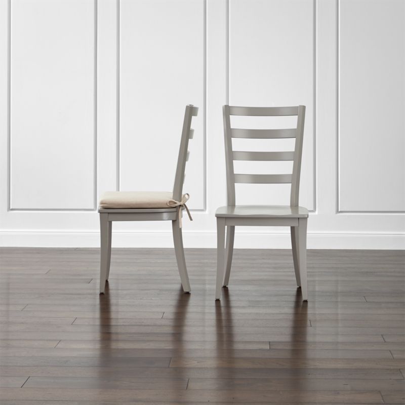 Harper Dove Grey Ladder Back Dining Chair and Sand Cushion Crate and