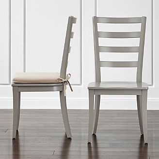 Harper Dove Grey Ladder Back Dining Chair and Sand Cushion