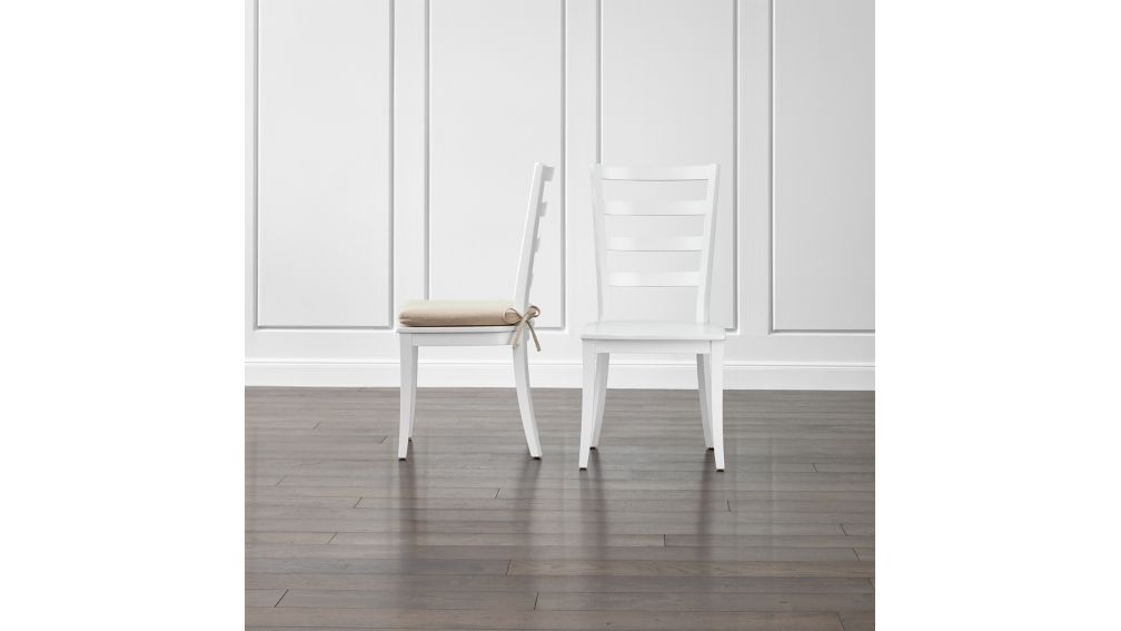 Harper White Ladder Back Dining Chair and Sand Cushion ...