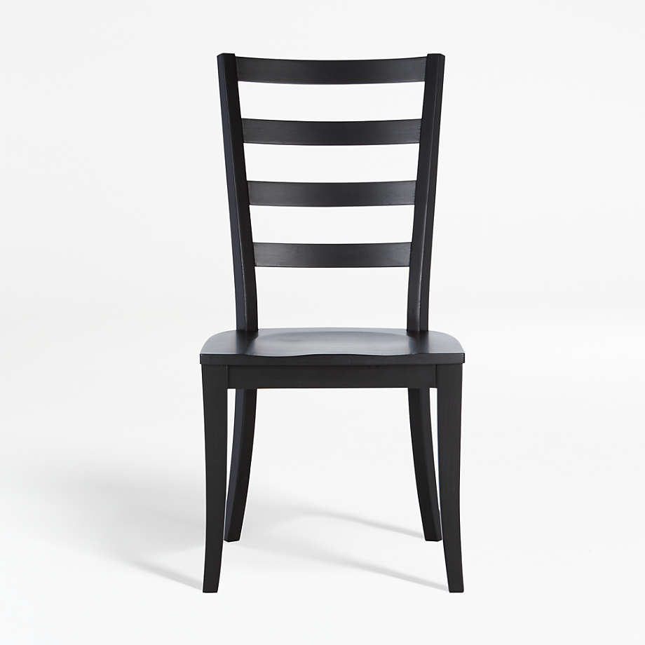 Harper Black Ladder Back Dining Chair + Reviews Crate and Barrel