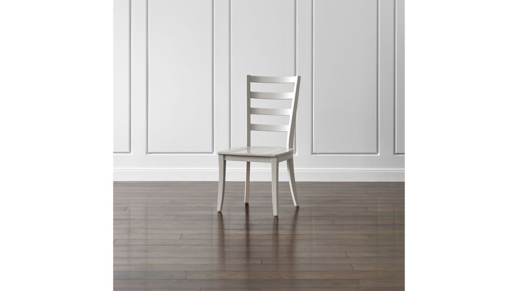Harper Dove Grey Ladder Back Dining Chair + Reviews Crate and Barrel