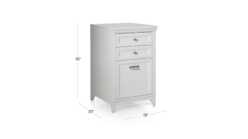 Harrison 18" White 3Drawer Filing + Reviews Crate and Barrel