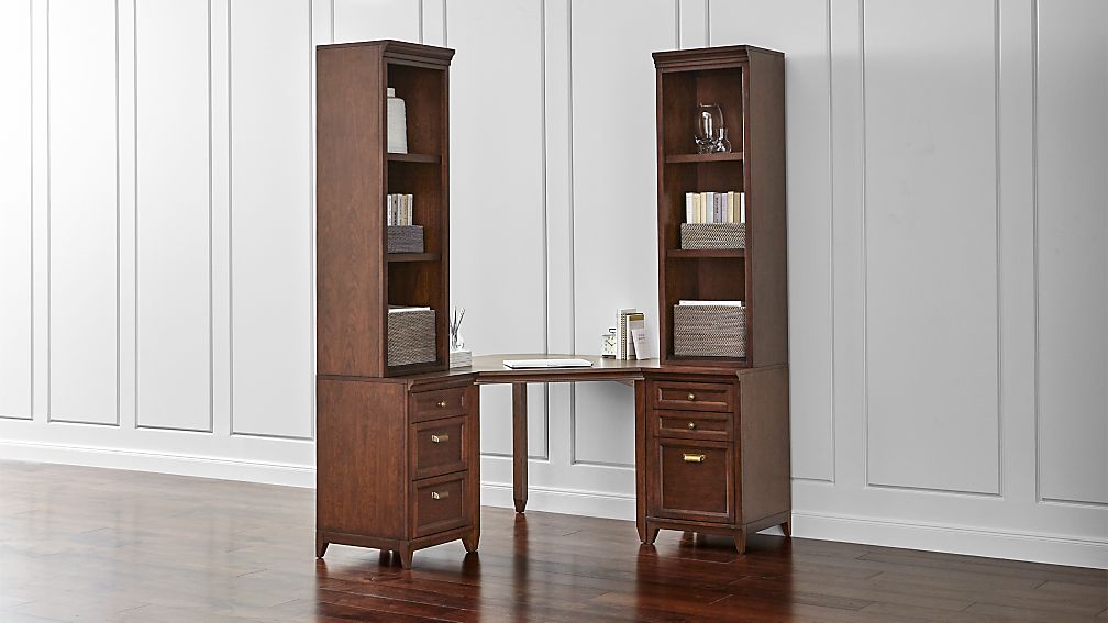 harrison 5-pc cognac corner desk office suite | crate and barrel harrison 5-pc cognac corner desk office suite | crate and barrel