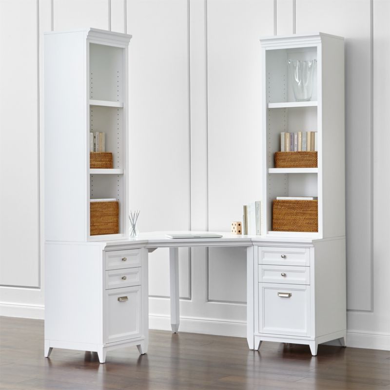 Harrison 5Piece White Corner Desk Filing Suite Crate and Barrel