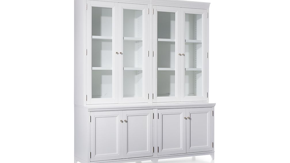 Harrison 4Piece White Modular Wall Unit/Glass Doors 72" Crate and Barrel