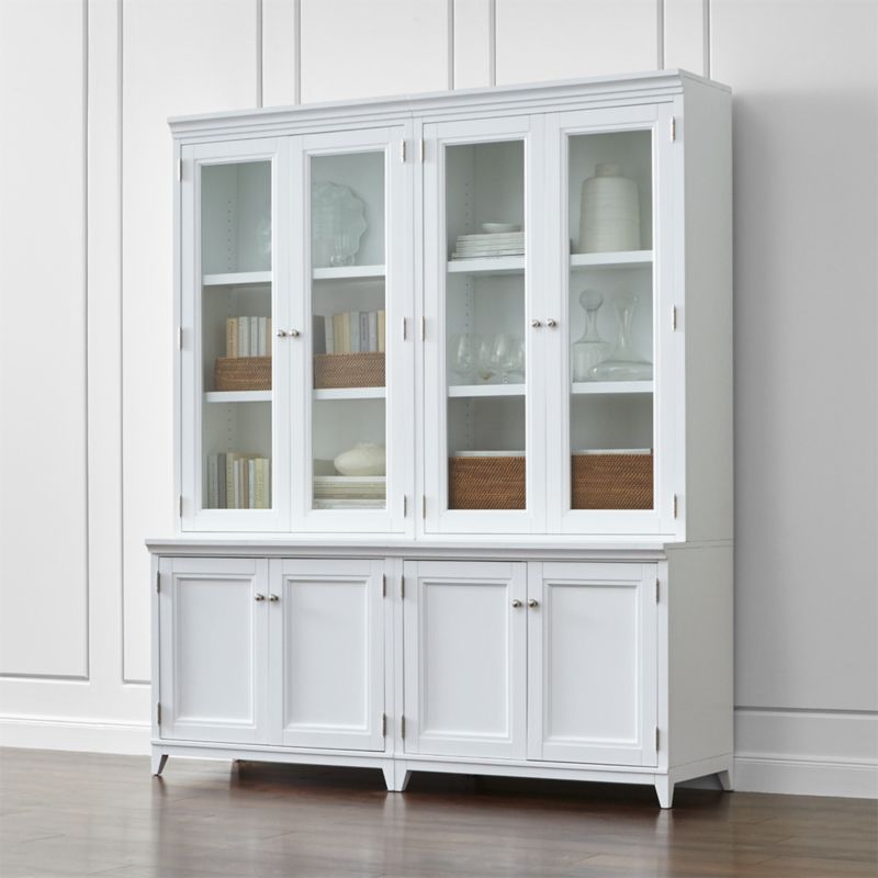 Pin It Harrison 4-Piece White Modular Wall Unit/Glass Doors 72