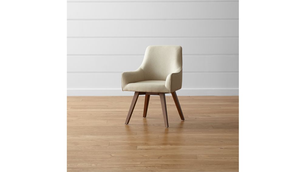 Harvey Natural Swivel Armchair + Reviews | Crate and Barrel