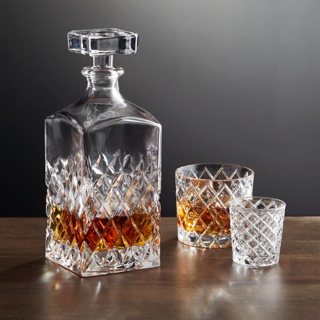 Hatch Cut Glass Decanter Crate and Barrel