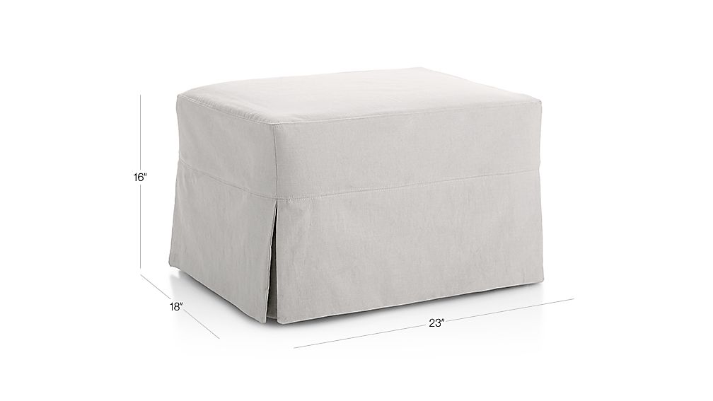 Hathaway Slipcovered Ottoman + Reviews Crate and Barrel