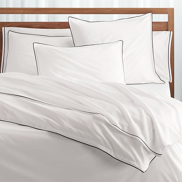 Haven Black Percale Duvet Covers And Pillow Shams Crate And Barrel