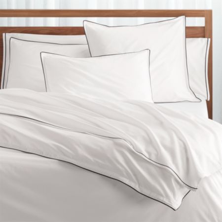 Haven Black Percale Duvet Covers And Pillow Shams Crate And Barrel