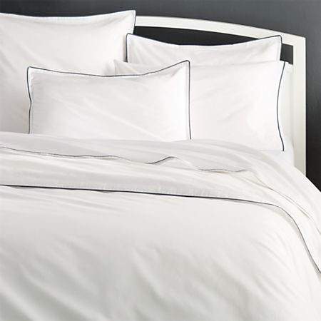 Haven Blue Percale Duvet Covers And Pillow Shams Crate And Barrel