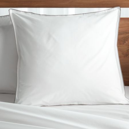 Haven Euro Grey Percale Pillow Sham Reviews Crate And Barrel
