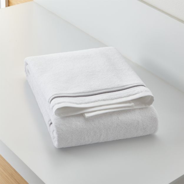 Haven 700Gram Organic Grey Bath Towel + Reviews Crate and Barrel