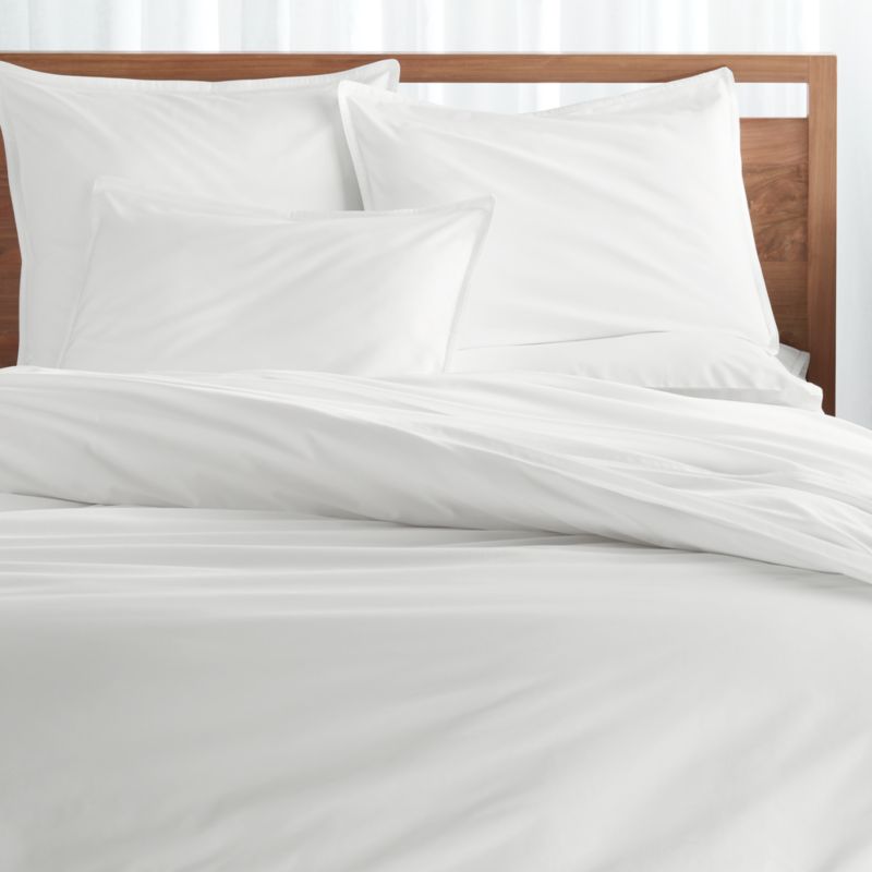 Haven Full Queen White Percale Duvet Cover Reviews Crate And