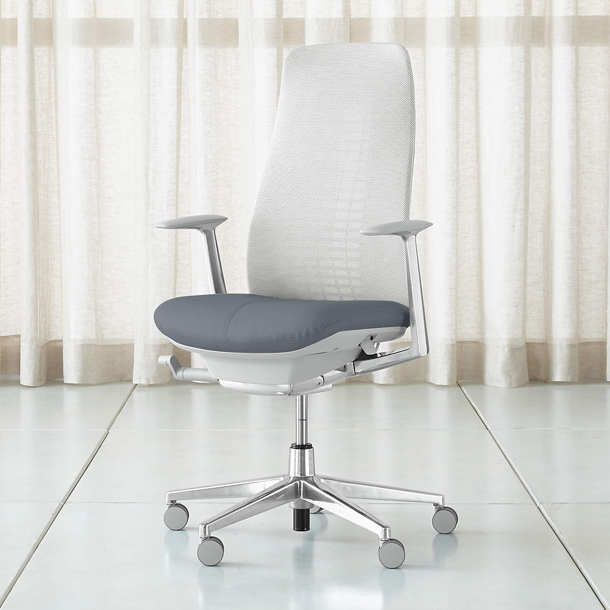haworth storm fern high back desk chair  crate and barrel