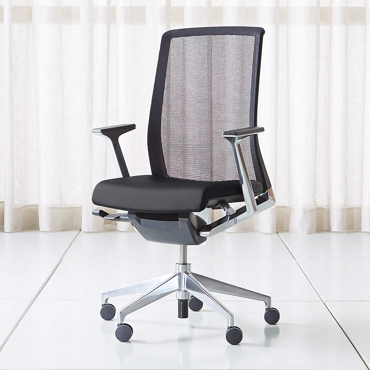 haworth very mesh back desk chair  crate and barrel