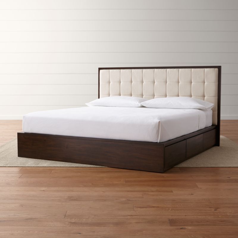 Hayden Natural King Storage Bed + Reviews Crate and Barrel