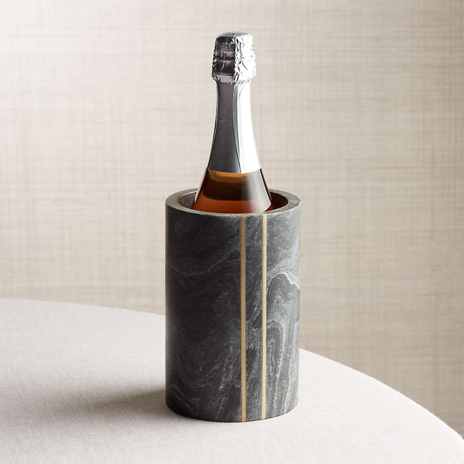Hayes Black Marble Wine Cooler + Reviews Crate and Barrel