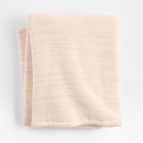 Image of Heathered Lilac Rose Striped Sherpa Baby Stroller Blanket