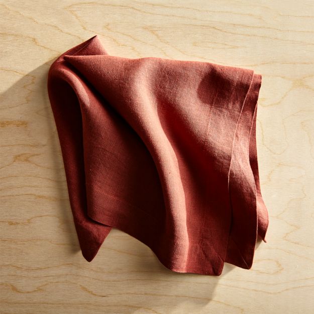 Helena Henna Linen Napkin + Reviews Crate and Barrel