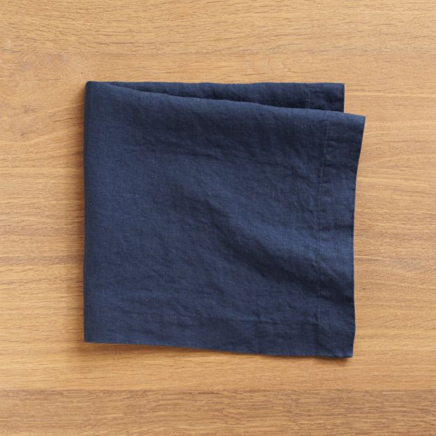 Helena Indigo Linen Dinner Napkin Reviews Crate And Barrel